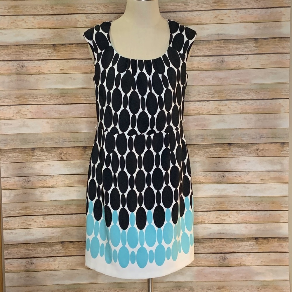 Dress Barn Black and Blue Patterned Dress